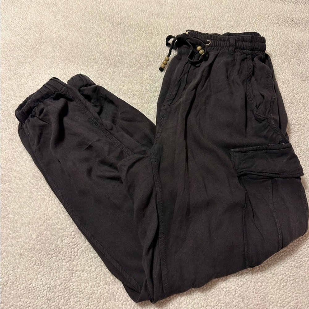 Denim & Supply Ralph Lauren Black Knit Cargo Pants Joggers
